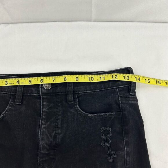 American Eagle Women's High Rise Jegging Jeans Size 4 Black Distressed - Picture 8 of 10